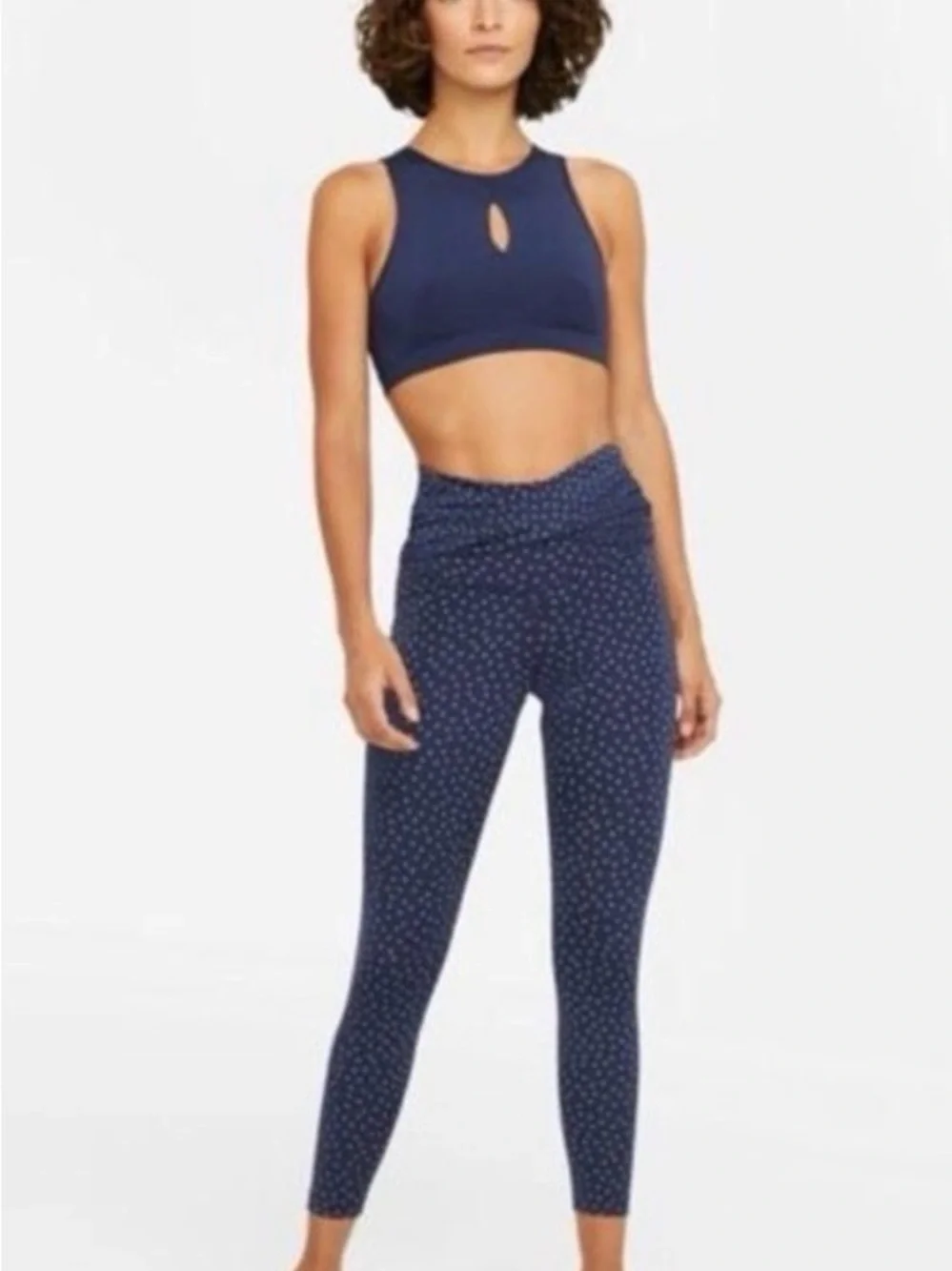Women’s Nike Navy Blue Polka Dot Yoga Leggings